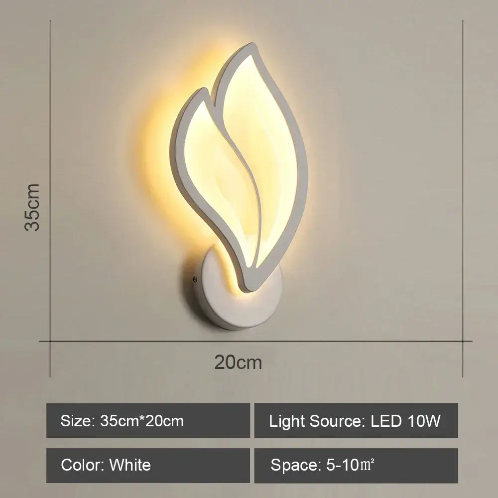 Modern white acrylic led wall sconce light for bedroom corridor