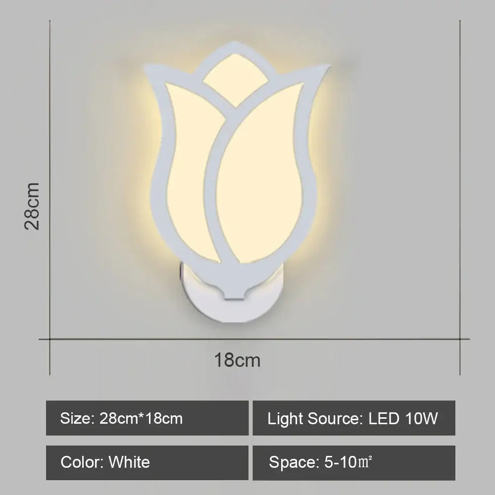 Modern white acrylic led wall sconce light for bedroom corridor