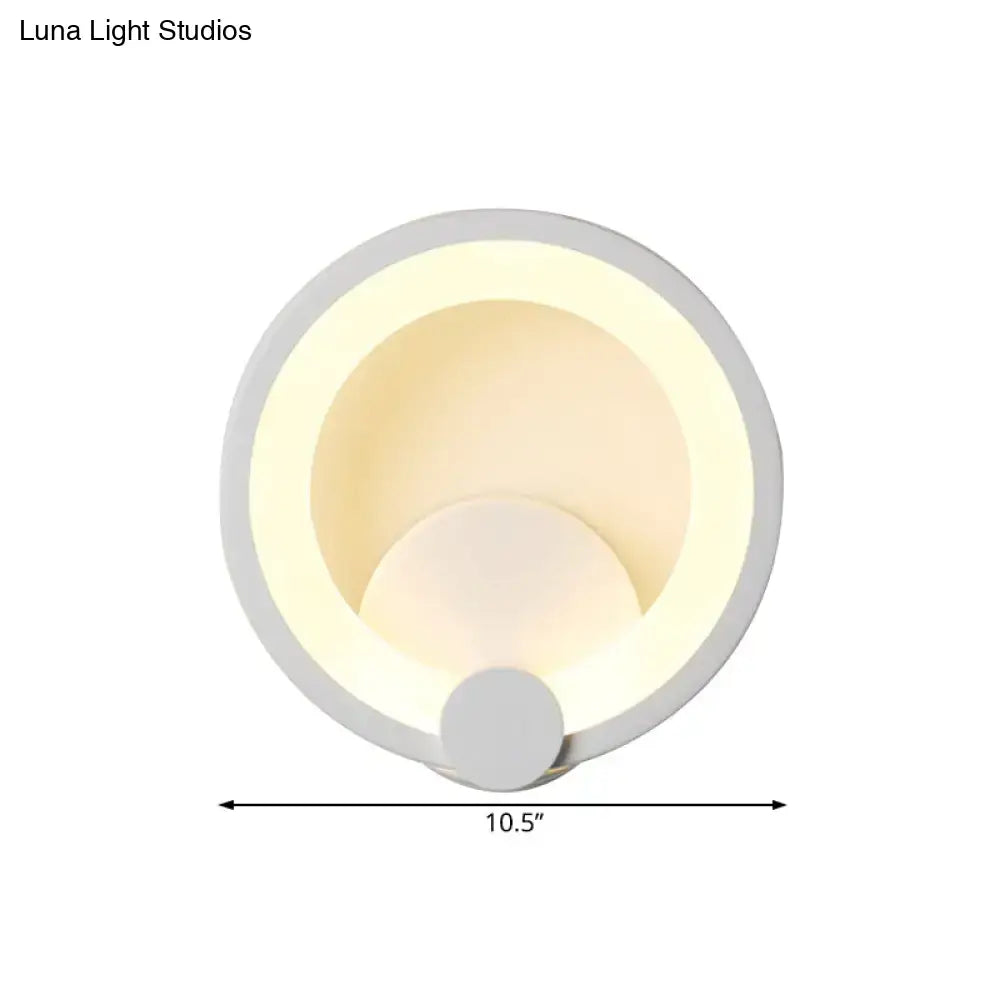 Modern white acrylic sconce light bedroom circular wall lamp