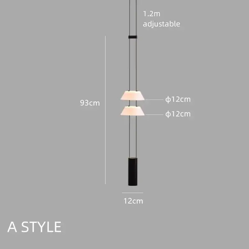 Modern white and black circular pendant light dining room tiered design