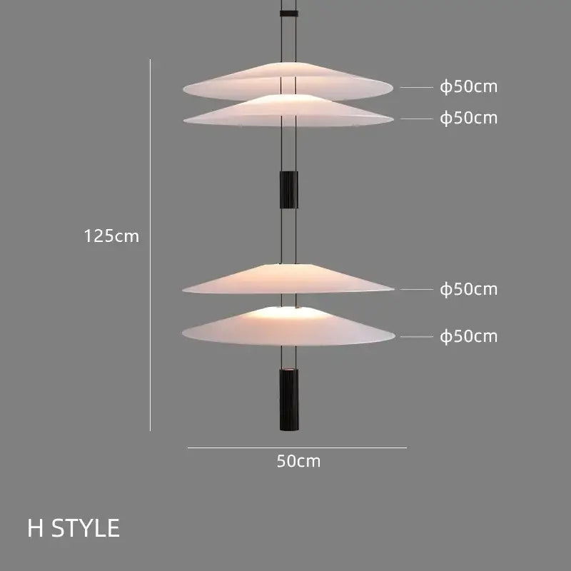 Modern white and black circular pendant light dining room tiered design