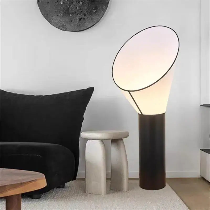 Modern white and black horn floor lamp bedroom decorative light