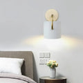 Modern white and gold cylinder wall lamp bedroom sconce light fixture