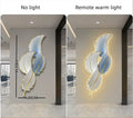 Modern white and gold feather led wall lamp bedroom sculpture