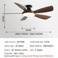 Modern white and light brown ceiling fan bedroom led light