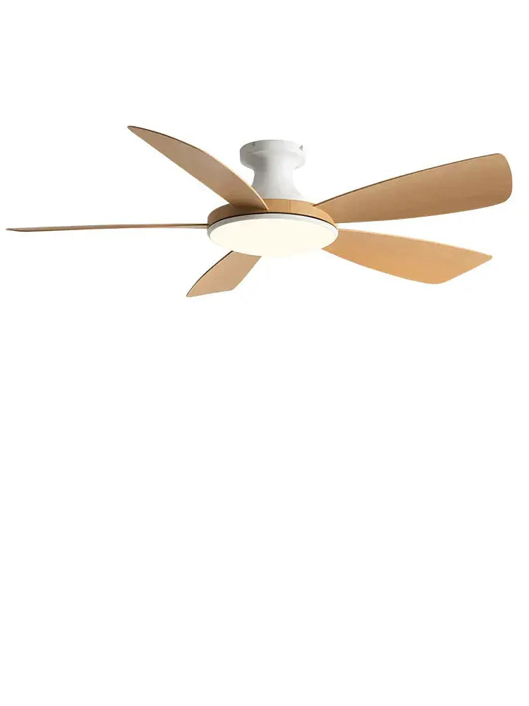 Modern white and light brown ceiling fan bedroom led light