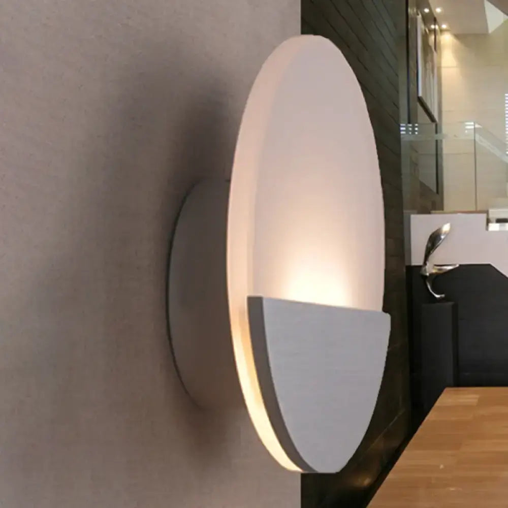 Modern white and silver led sconce light for bedroom warm glow