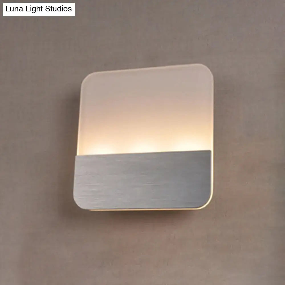 Modern white and silver led sconce light for bedroom warm glow
