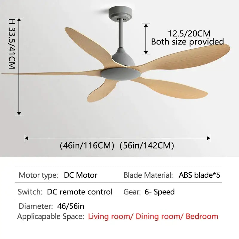 Modern white and wood 56-inch ceiling fan office electric fan
