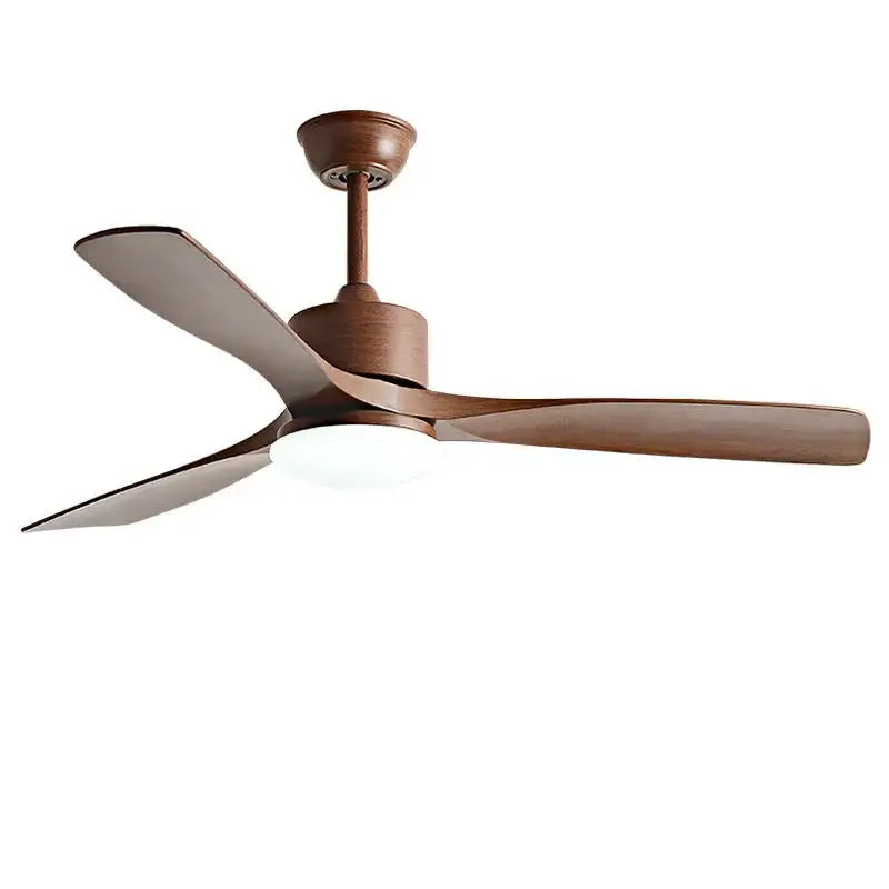 Modern white and wood blade dc ceiling fan with led light bedroom