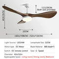 Modern white and wood ceiling fan living room led light