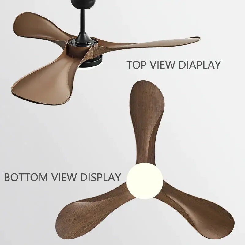 Modern white and wood ceiling fan living room led light