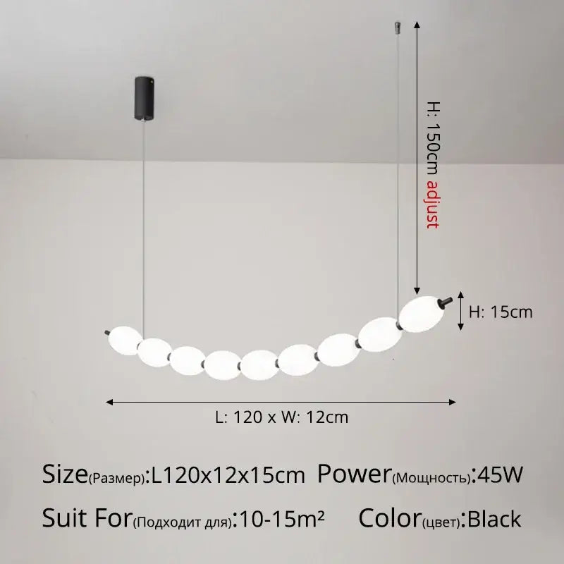 Modern white bead nordic chandelier dining room pendant light