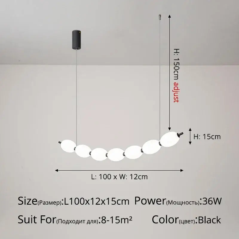 Modern white bead nordic chandelier dining room pendant light