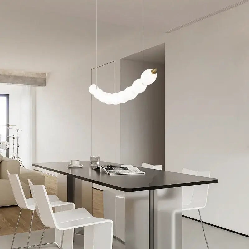 Modern white bead nordic chandelier dining room pendant light