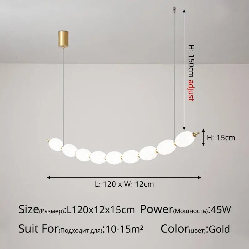 Modern white bead nordic chandelier dining room pendant light