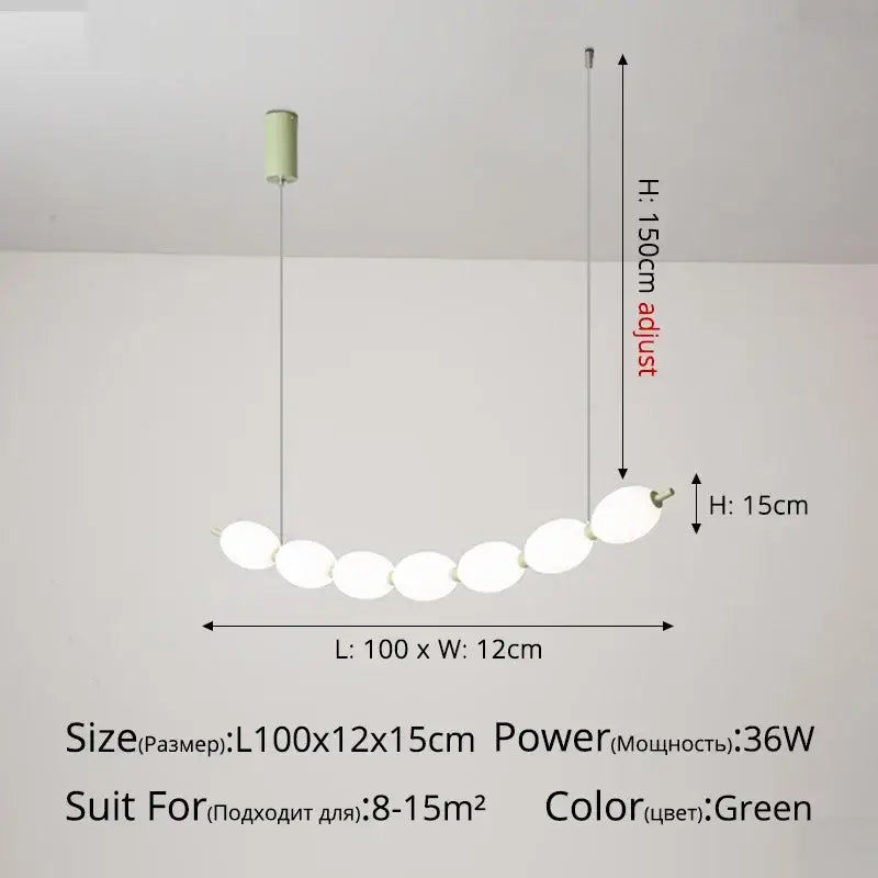 Modern white bead nordic chandelier dining room pendant light