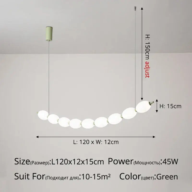 Modern white bead nordic chandelier dining room pendant light