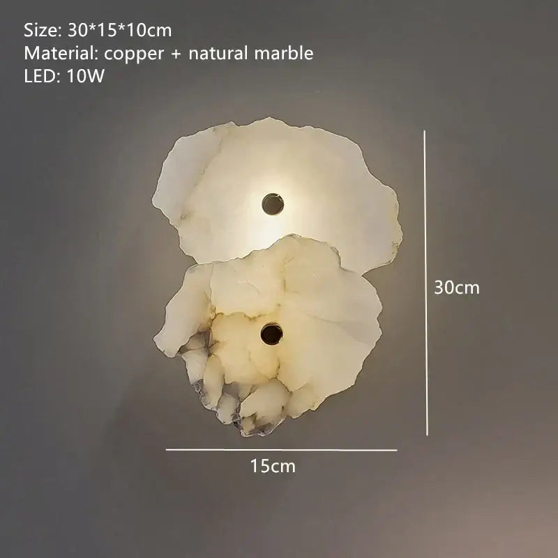 Modern white & black alabaster wall lamp bedroom luxury sconce