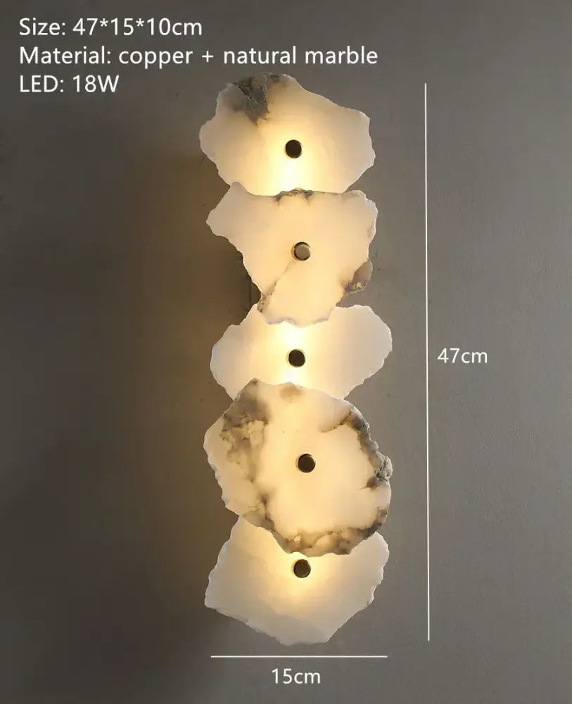 Modern white & black alabaster wall lamp bedroom luxury sconce
