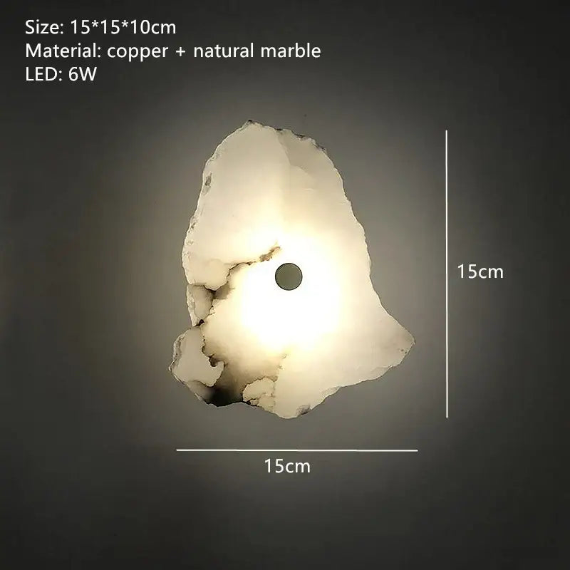 Modern white & black alabaster wall lamp bedroom luxury sconce