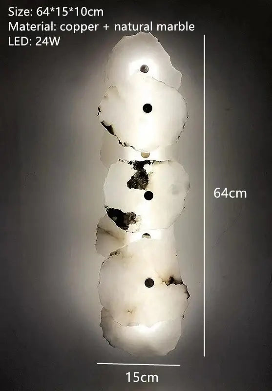 Modern white & black alabaster wall lamp bedroom luxury sconce