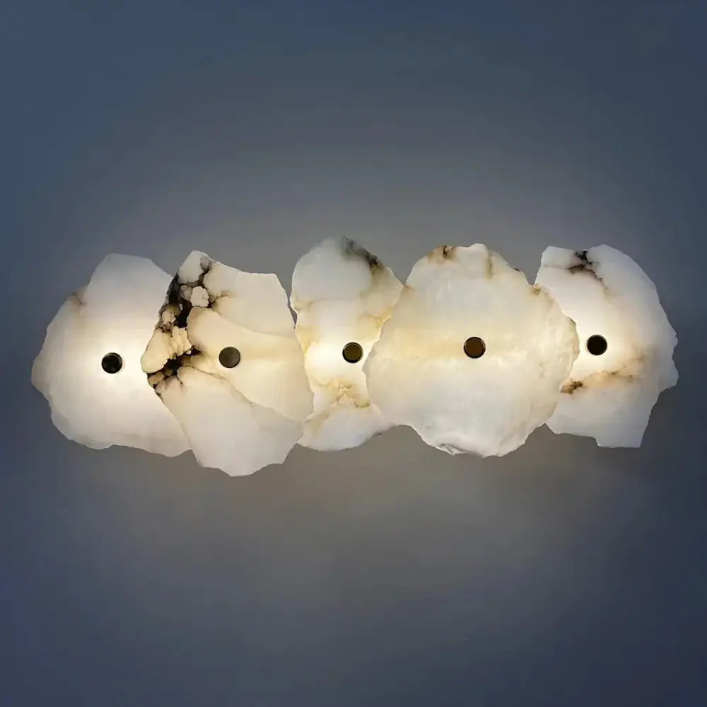 Modern white & black alabaster wall lamp bedroom luxury sconce