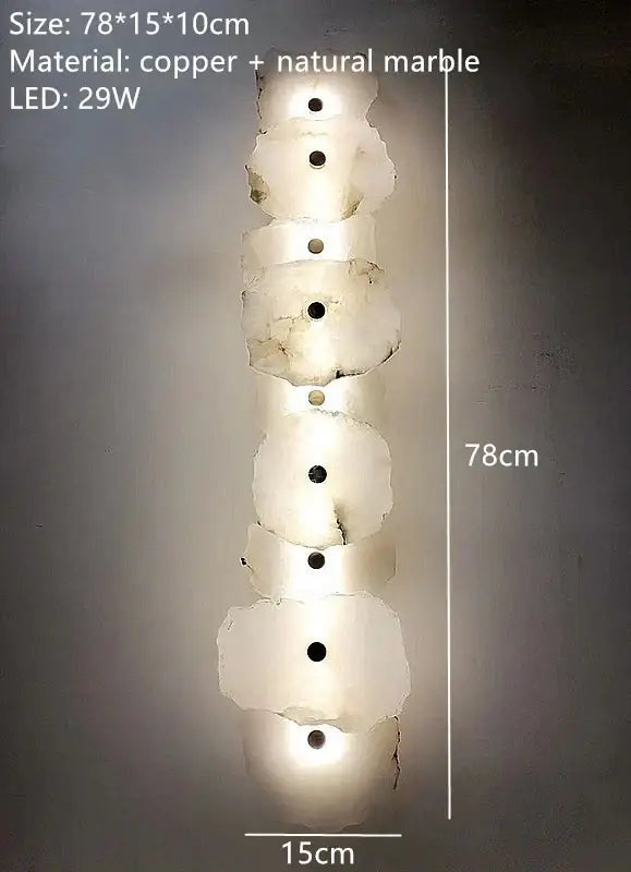 Modern white & black alabaster wall lamp bedroom luxury sconce