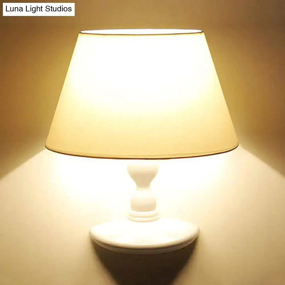 Modern white black cone ceramic wall sconce bedroom fabric light