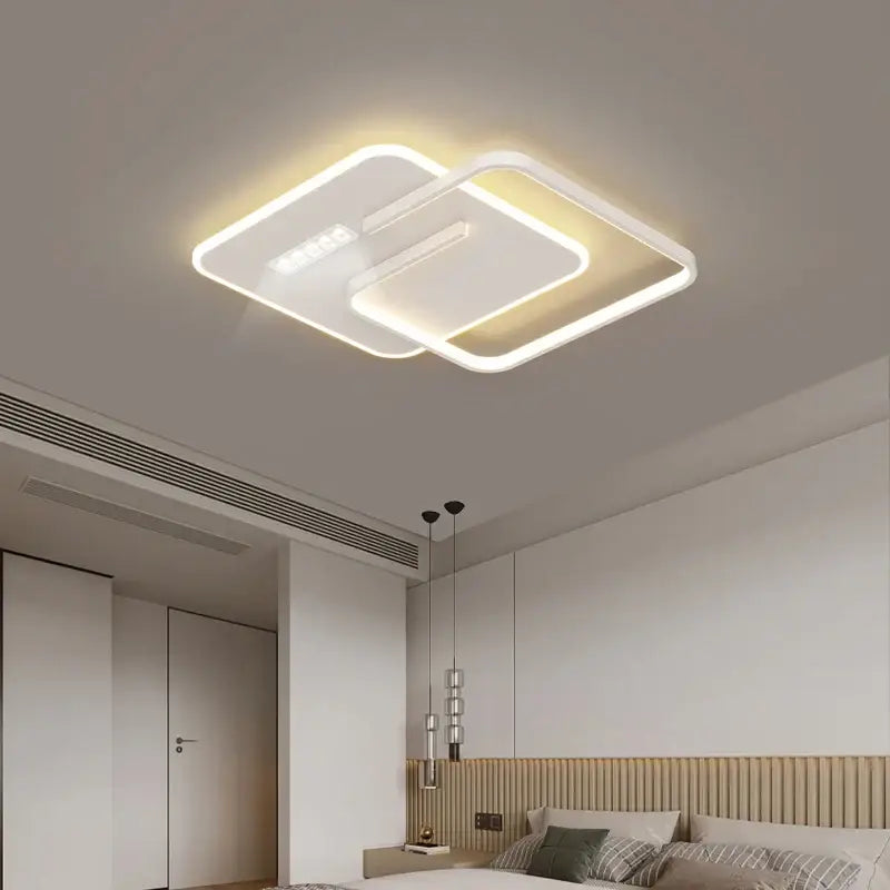 Modern white & black grille led chandeliers for living room