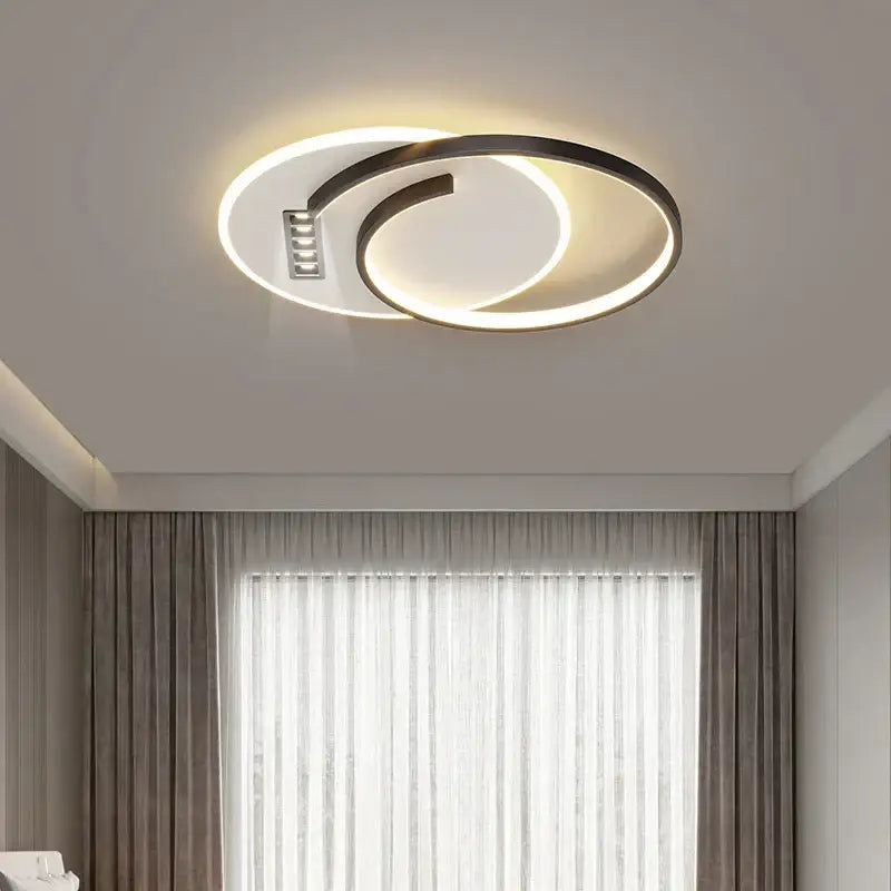 Modern white & black grille led chandeliers for living room