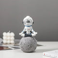 Modern white & blue astronaut resin figurines living room decor