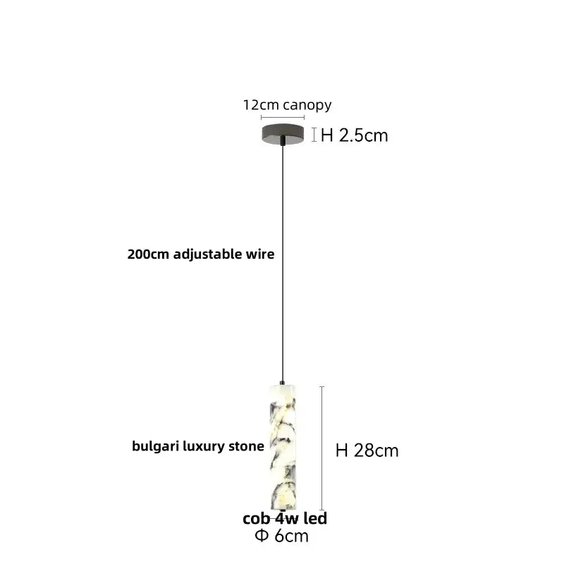 Modern white & brown marble glass pendant lamp dining room