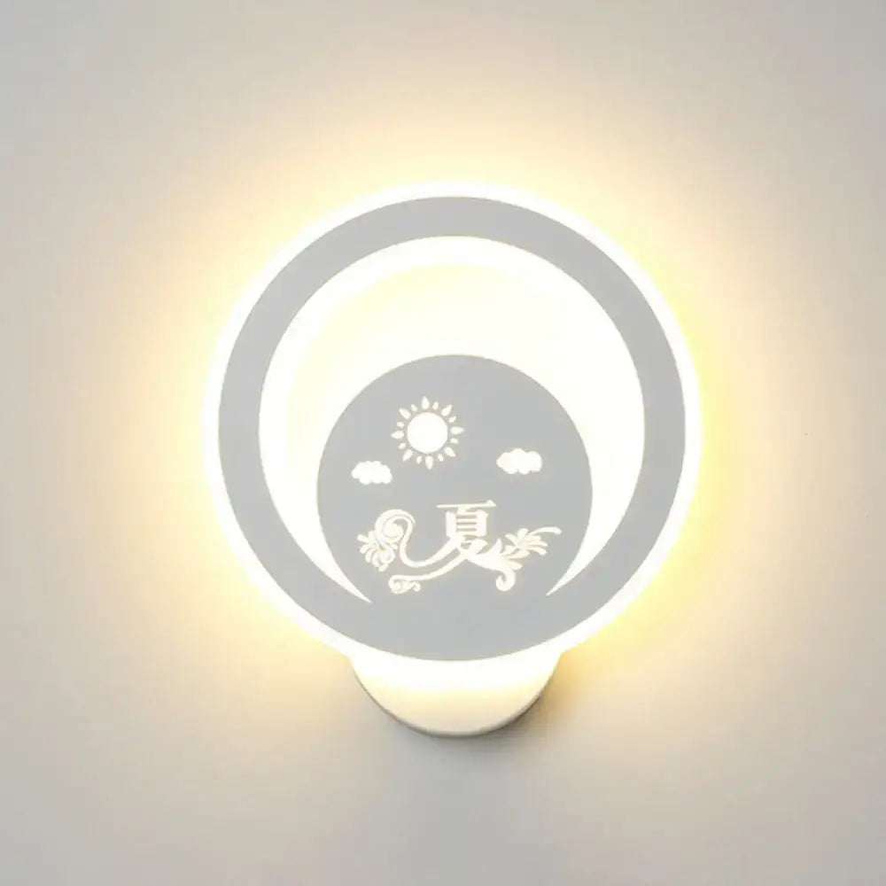 Modern white cartoon dog led wall light fixture 110v-120v bedroom