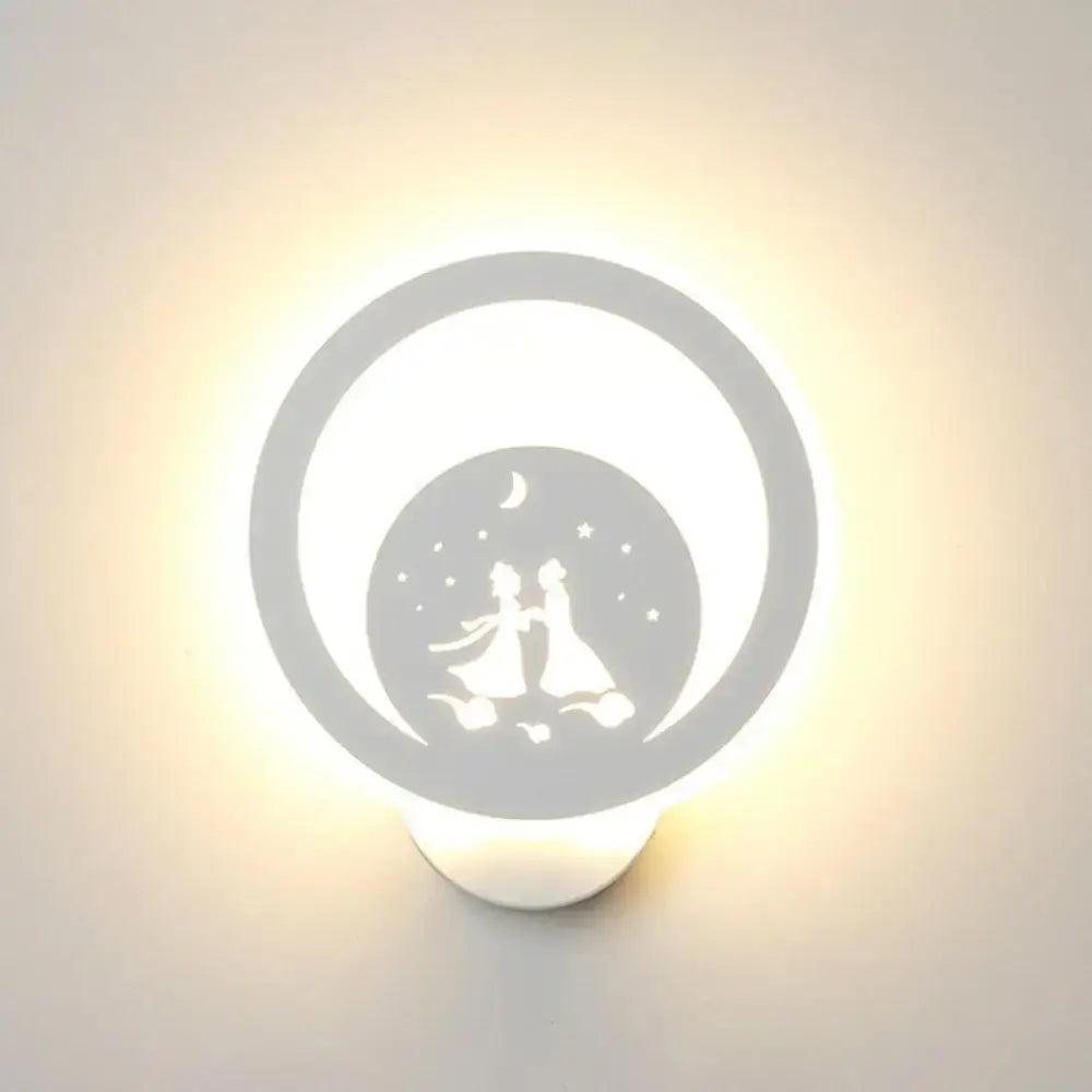 Modern white cartoon dog led wall light fixture 110v-120v bedroom