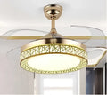 Modern white ceiling fan with led lights bedroom curved blades