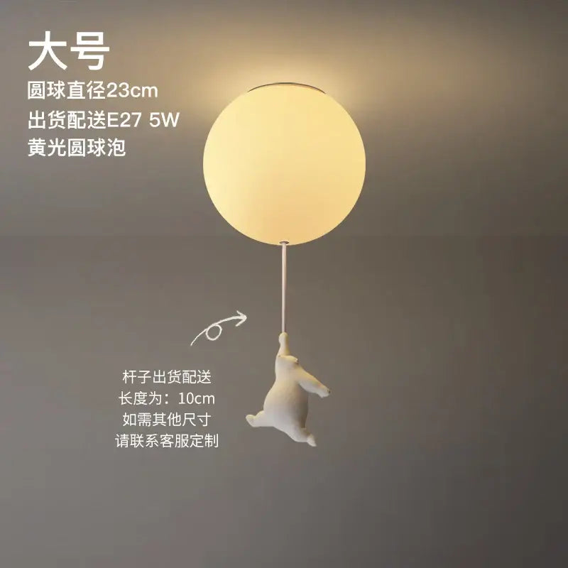 Modern white ceramic bear led ceiling light for kids bedroom
