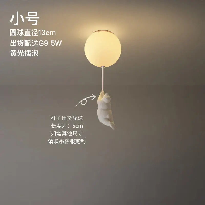 Modern white ceramic bear led ceiling light for kids bedroom