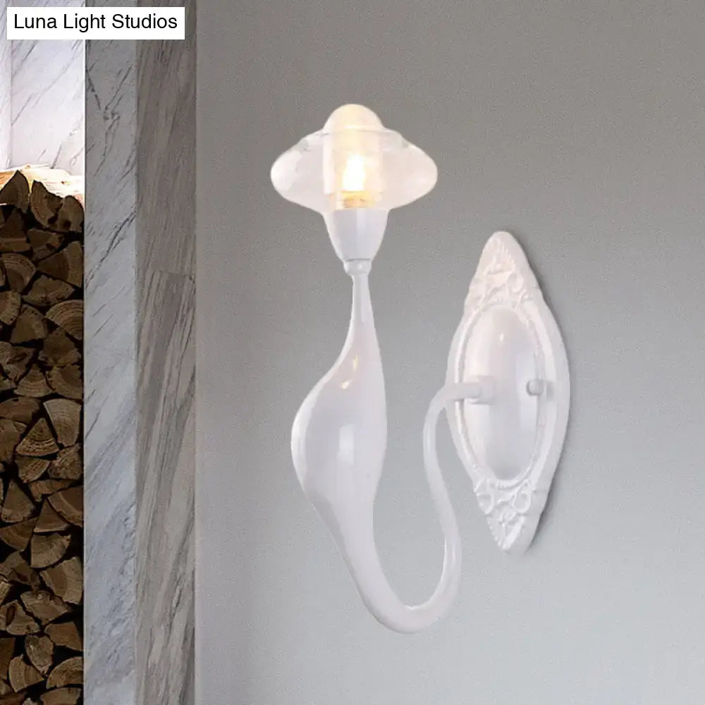 Modern white ceramic cloud sconce light bedroom clear glass oval