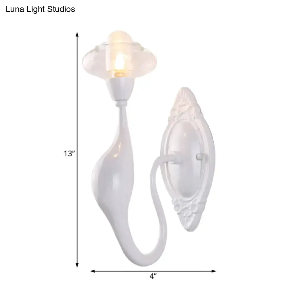 Modern white ceramic cloud sconce light bedroom clear glass oval