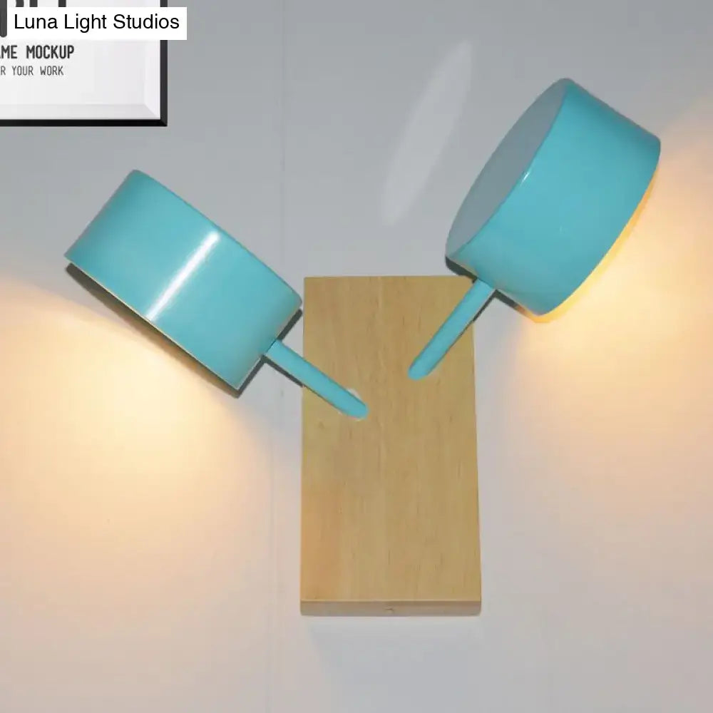 Modern white ceramic double drum wall sconce kitchen light 110v-120v