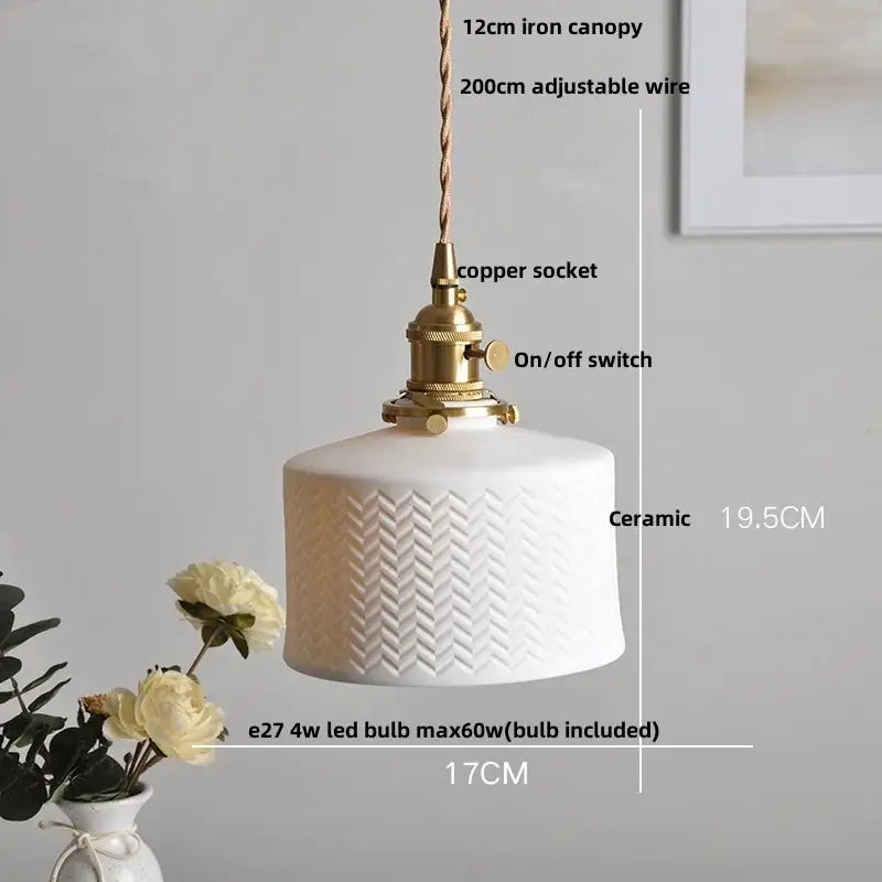 Modern white ceramic flower pendant lamp kitchen led lighting