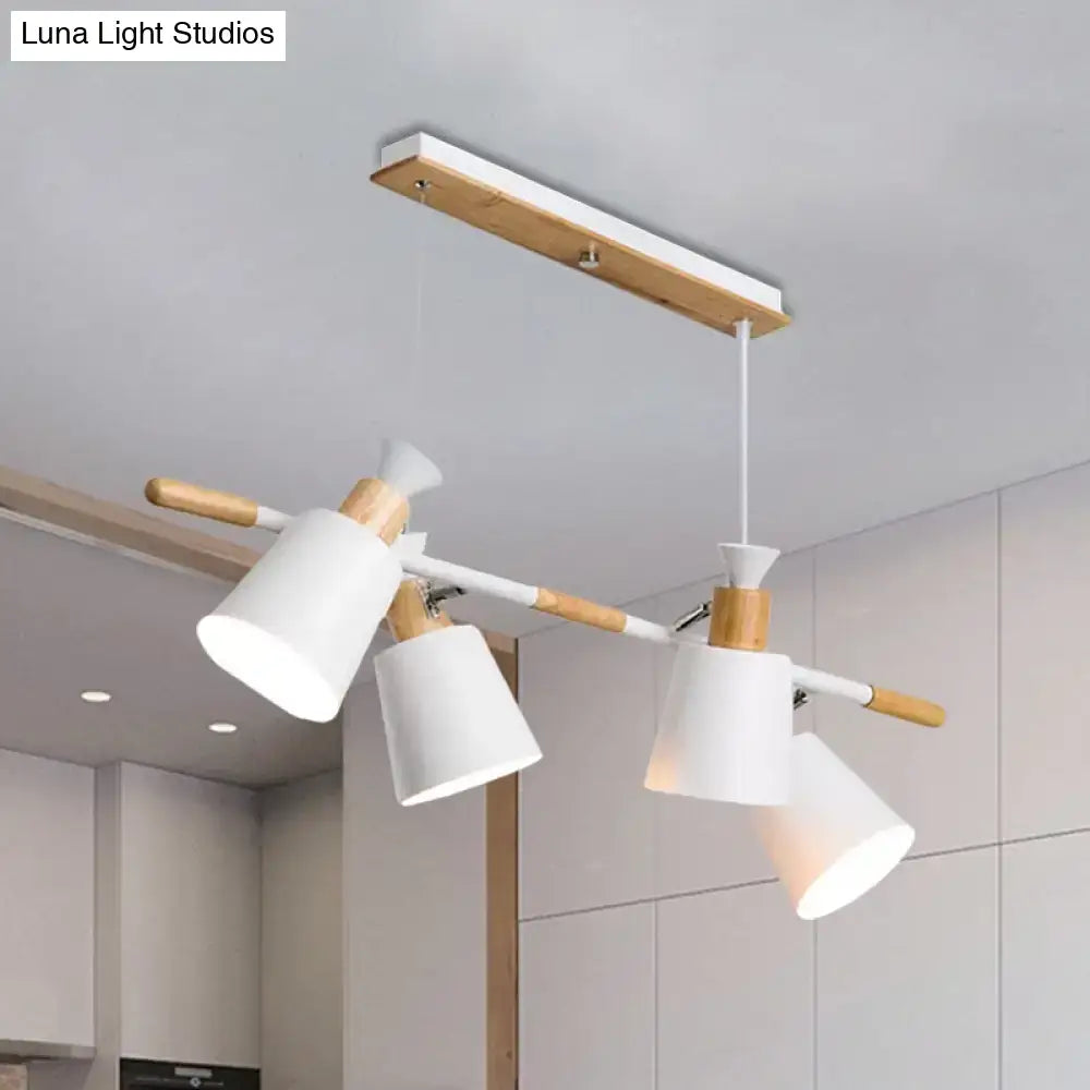 Modern white ceramic nordic island light kitchen tapered shade