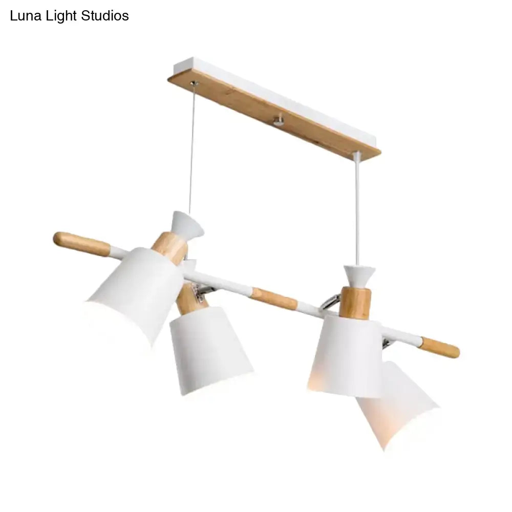 Modern white ceramic nordic island light kitchen tapered shade