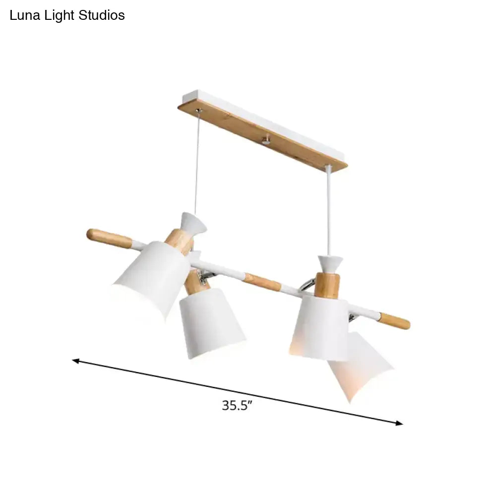 Modern white ceramic nordic island light kitchen tapered shade