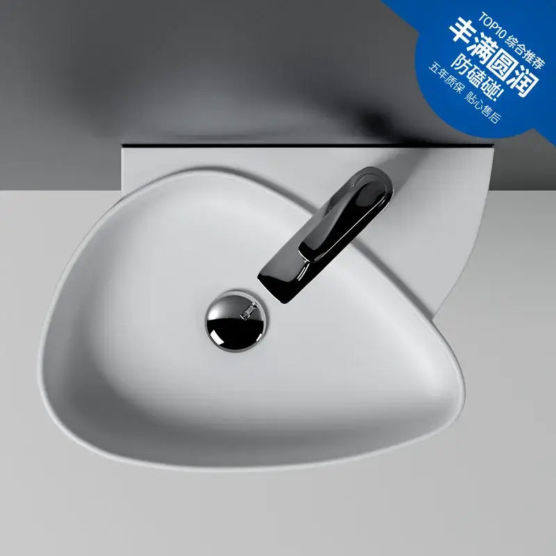 Modern white ceramic wall mounted wash basin bathroom sink