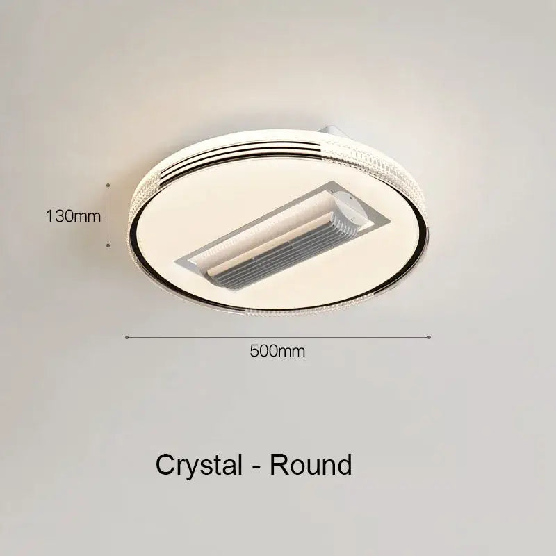 Modern white & chrome square ceiling fan chandelier bedroom led light
