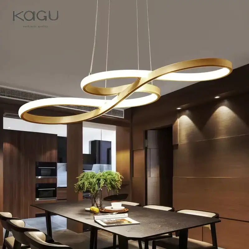 Modern white circle led chandelier living room infinity pendant light