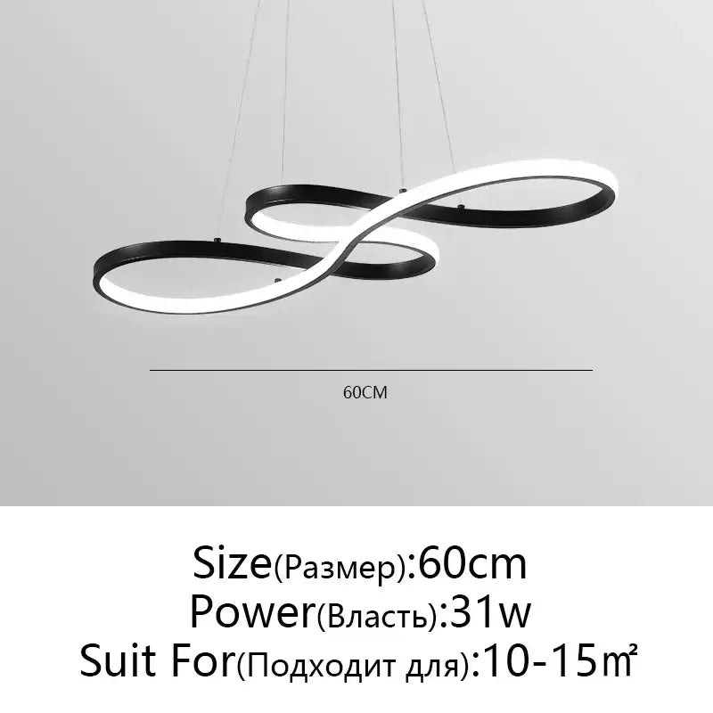 Modern white circle led chandelier living room infinity pendant light