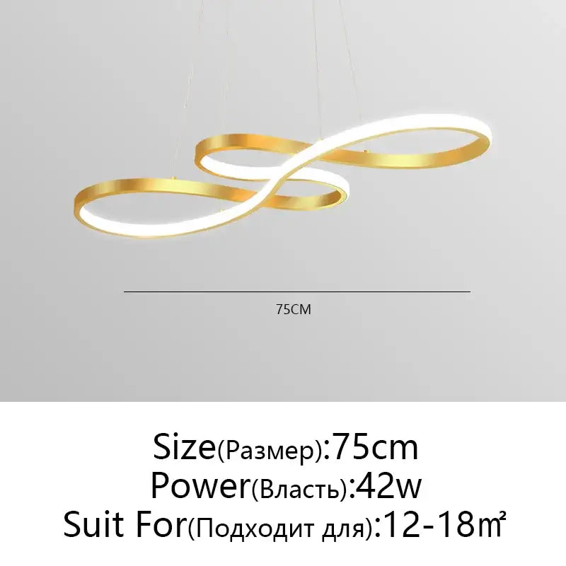 Modern white circle led chandelier living room infinity pendant light